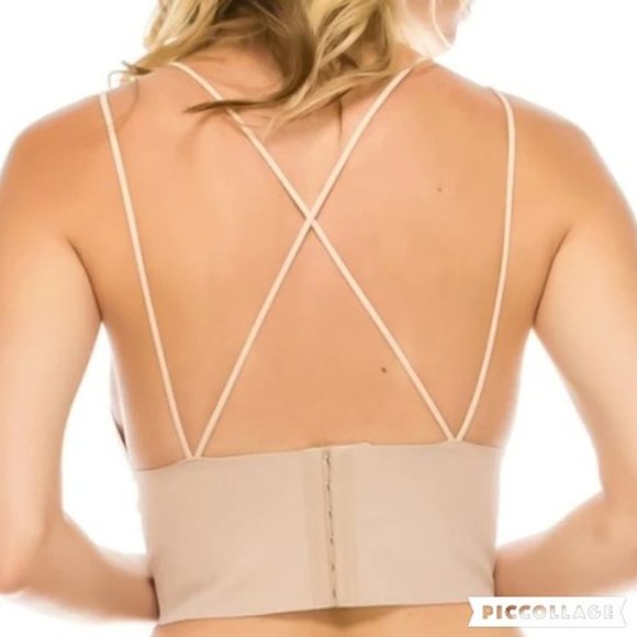 Laser Cut Crossback Bralette 6 Hook Wide Back - Picture 8 of 13